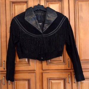 Vintage Wilson's leather suede fringe jacket size small